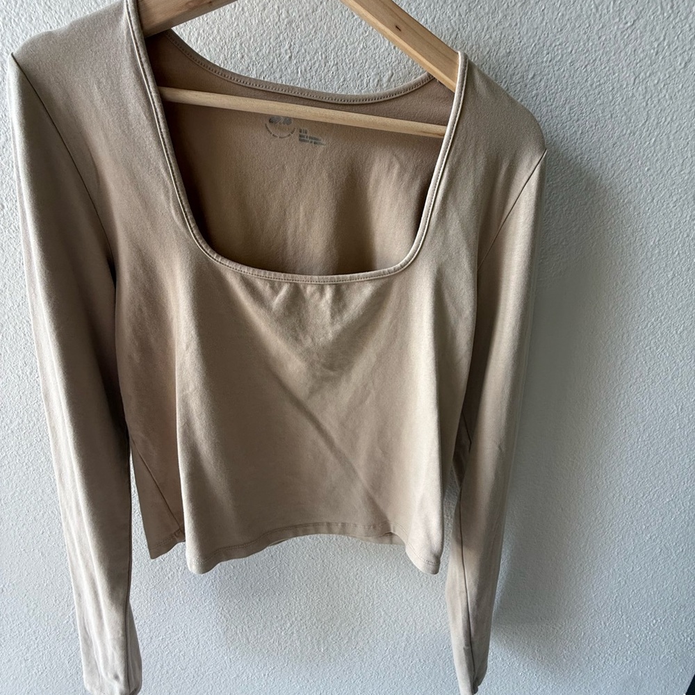 Aerie Long Sleeve square neck  Blouse